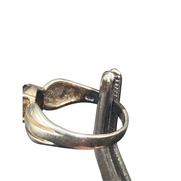 Sterling silver 925 oval garnet ring 6.25 small chip - Picture 5 of 8